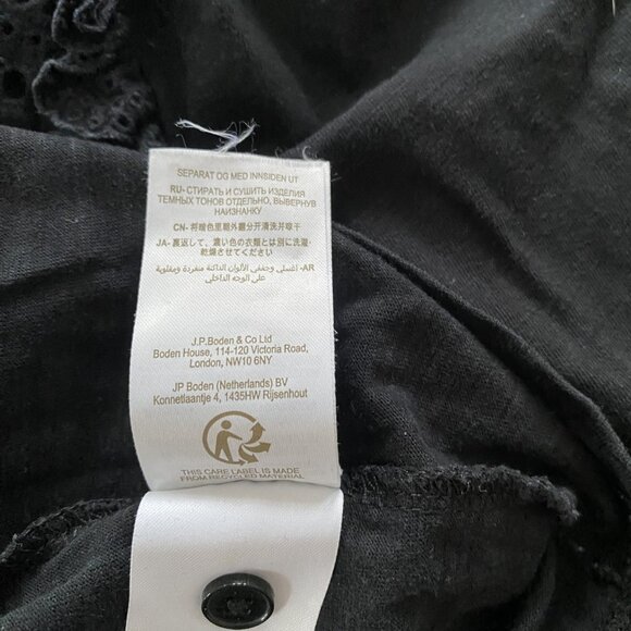 BODEN Broderie Frill Cotton Shirt Black ASO Kate Middleton - Picture 8 of 16